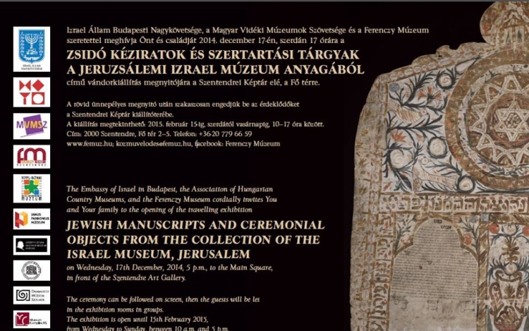 A jeruzsálemi Izrael Múzeum anyagából nyílt kiállítás Szentendrén