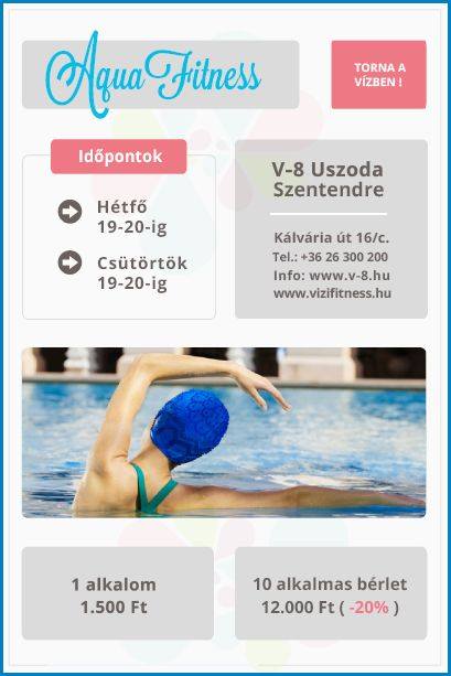 Újra Aquafitness és hamarosan Családi Szombatok a V-8-ban