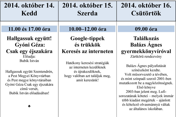 Országos Könyvtári Napok Szentendre