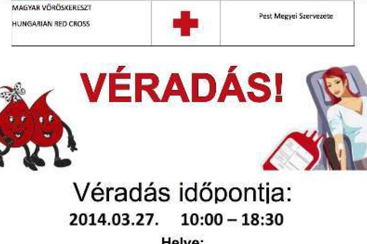 Véradás ma a PMK-ban