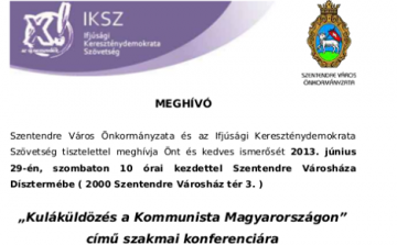 Kuláküldözés a Kommunista Magyarországon konferencia Szentendrén